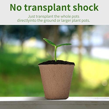 Oubest Peat Plant Pots - 50 Eco-Friendly Biodegradable Pots