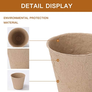 Oubest Peat Plant Pots - 50 Eco-Friendly Biodegradable Pots