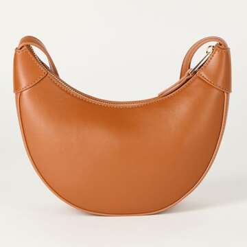 The Drop Women’s Kinsley Crescent Crossbody Bag – Timeless Cognac Style