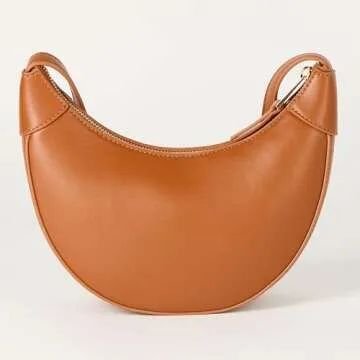 The Drop Women’s Kinsley Crescent Crossbody Bag – Timeless Cognac Style