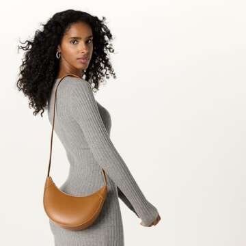 Stylish Kinsley Crescent Crossbody Bag in Cognac - The Drop