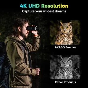 AKASO Seemor-200 Night Vision Goggles - 4K Full Color Night Vision Binoculars for Adults, App-Enabled Photo and Video Saving,AI-ISP 3280FT Viewing Range,16x Digital Zoom for Camping Hiking & Security