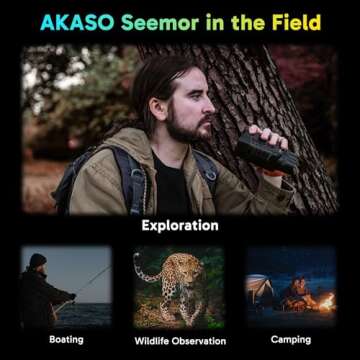 AKASO Seemor-200 Night Vision Goggles - 4K Full Color Night Vision Binoculars for Adults, App-Enabled Photo and Video Saving,AI-ISP 3280FT Viewing Range,16x Digital Zoom for Camping Hiking & Security