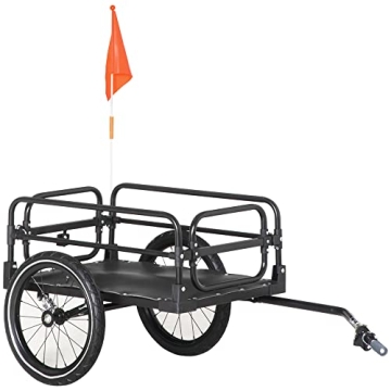 Aosom Bike Cargo Trailer - Stable & Safe Bicycle Passenger Wagon with Suspension Features!