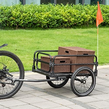 Aosom Bike Cargo Trailer - Lightweight & Spacious Bike Wagon