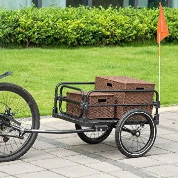 Aosom Bike Cargo Trailer - Lightweight & Spacious Bike Wagon