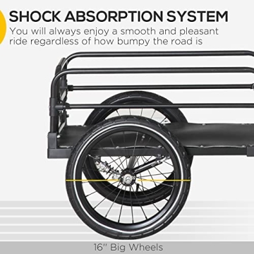 Aosom Bike Cargo Trailer - Lightweight & Spacious Bike Wagon