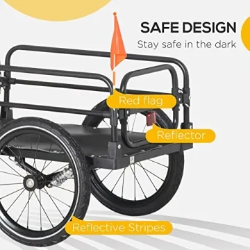 Aosom Bike Cargo Trailer - Lightweight & Spacious Bike Wagon