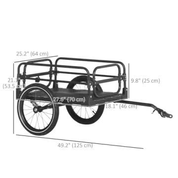 Aosom Bike Cargo Trailer - Lightweight & Spacious Bike Wagon