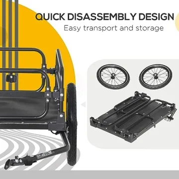 Aosom Bike Cargo Trailer - Lightweight & Spacious Bike Wagon