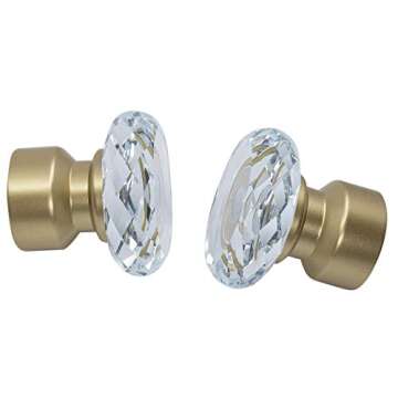 MERIVILLE 1-Inch Diameter Double Window Treatment Curtain Rod, Cut Crystal Finial, 84-inch to 120-in...