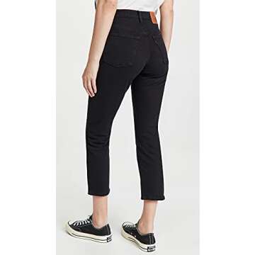 Levi's Women's Premium 501 Crop Jeans Black Sprout 27