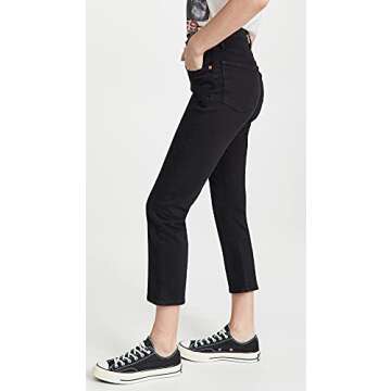 Levi's Women's Premium 501 Crop Jeans Black Sprout 27