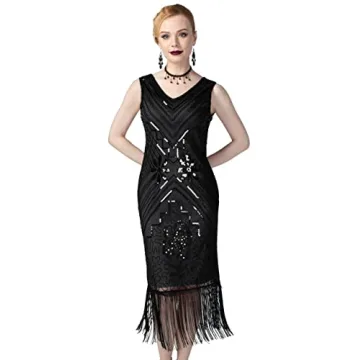 Stunning 1920s Flapper Dress with Beaded Tassels
