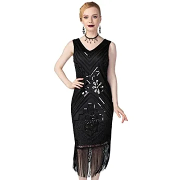 Stunning 1920s Flapper Dress with Beaded Tassels
