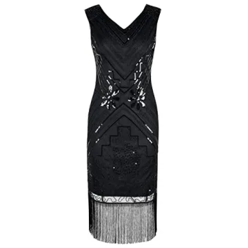 Stunning 1920s Flapper Dress with Beaded Tassels