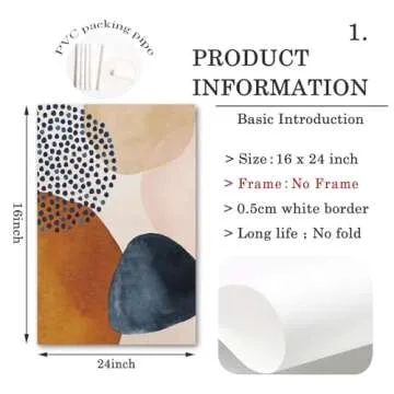 Dthllay Blue Orange Terracotta Wall Art Canvas Orange Abstract Pictures Modern Orange and Blue Paintings for Home Decor Orange and Blue Wall Prints for Living Room Wall Decor 16x24inchx3pcs Frameless