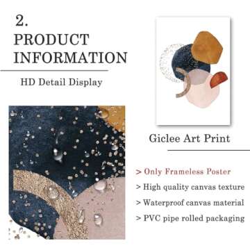 Dthllay Blue Orange Terracotta Wall Art Canvas Orange Abstract Pictures Modern Orange and Blue Paintings for Home Decor Orange and Blue Wall Prints for Living Room Wall Decor 16x24inchx3pcs Frameless