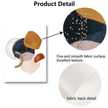 Dthllay Blue Orange Terracotta Wall Art Canvas Orange Abstract Pictures Modern Orange and Blue Paintings for Home Decor Orange and Blue Wall Prints for Living Room Wall Decor 16x24inchx3pcs Frameless