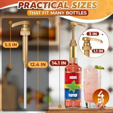 Coffee Syrup Pump Dispensers 4Pcs for Perfect Flavors