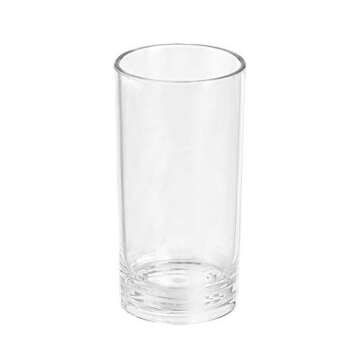 Amazon Basics Tritan Highball Glasses - 18-Ounce, Set of 4 (Plastic Material), Clear