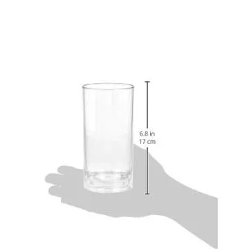Amazon Basics Tritan Highball Glasses - 18-Ounce, Set of 4 (Plastic Material), Clear