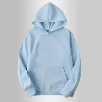 Trendy Light Blue Hoodie for Women Fall Outfits