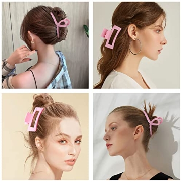 Pink Hair Clips Set for All Hair Types - 6 Cute Styles