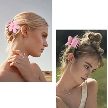 Pink Hair Clips Set for All Hair Types - 6 Cute Styles