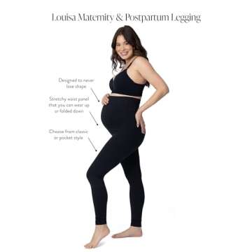 Kindred Bravely Louisa Ultra High-Waisted Over The Bump Maternity/Pregnancy Leggings (Black, X-Large)