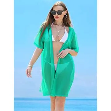 Soul Young Sheer Cover Ups for Women - Beach Kimono