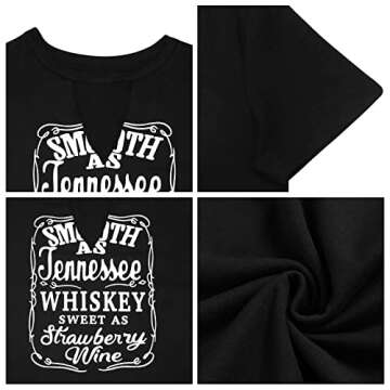 Plus Size Smooth As Tennessee Whiskey Shirt Women Keyhole Sexy V Neck Country Music Tops Tshirt