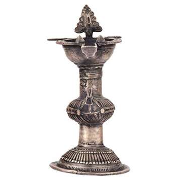Indian Shelf Handmade Dhokra Peacock Religious Pital Diya for Ceremonies God Idols Deepak Awards Poo...