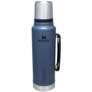 Stanley Classic Vacuum Insulated Wide Mouth Bottle - Hammertone Lake - BPA-Free 18/8 Stainless Steel...
