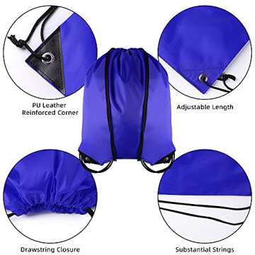 GoodtoU Drawstring Backpack 40 Pcs Cinch Bags Drawstring Bags Bulk Nylon Draw String Sport Bag, 10 Colors