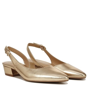 Naturalizer Women's Slingback Pumps in Dark Gold Leather