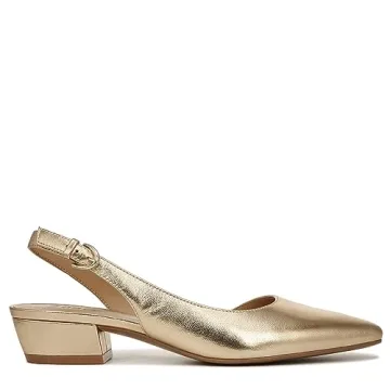Naturalizer Women's Slingback Pumps in Dark Gold Leather