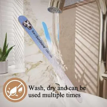 Glass Nail Files and Nail File 100/180 Professional Double Sided Grit Nail Files Tool and Nail Buffering Files for Women and Girls (Blue)