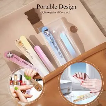 Glass Nail Files and Nail File 100/180 Professional Double Sided Grit Nail Files Tool and Nail Buffering Files for Women and Girls (Blue)