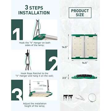 Grow Light - 2000W LED Grow Light 6x6ft Coverage Dimmable Full Spectrum Grow Lights 816 LEDs - Plant Grow Lights for Indoor Plants Veg and Bloom with 45° Flexible Bead Panel - AOSBEIC