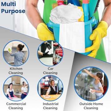 Nabob Wipers New Lint Free Rags 100% Cotton Cleaning Rags, Soft Cloth Tshirt Material for Cast Iron, Staining Wood, Dust Rags, Shoe Polishing (18"x18") 15 Pack