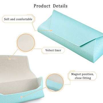 LifeArt Eyeglass Case Hard Shell, Portable Sunglass Case for Women and Men, Fashionable PU Leather Eyeglass Case, Lightweight