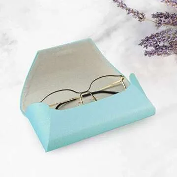 LifeArt Eyeglass Case Hard Shell, Portable Sunglass Case for Women and Men, Fashionable PU Leather Eyeglass Case, Lightweight