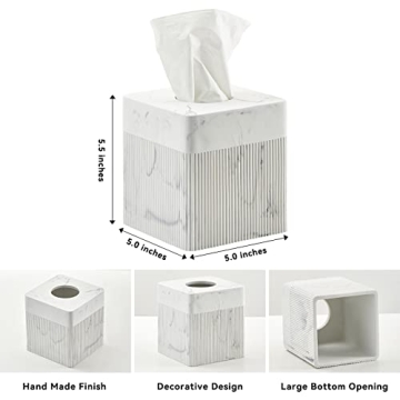 Elegant Marble Tissue Box Cover for Modern Home Decor