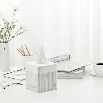 Elegant Marble Tissue Box Cover for Modern Home Decor