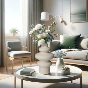 Elegant Enkinil Beige Vase for Home Decor