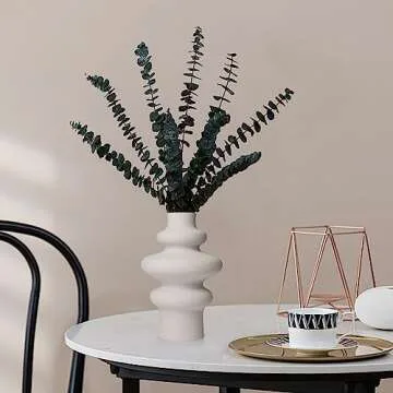Elegant Enkinil Beige Vase for Home Decor