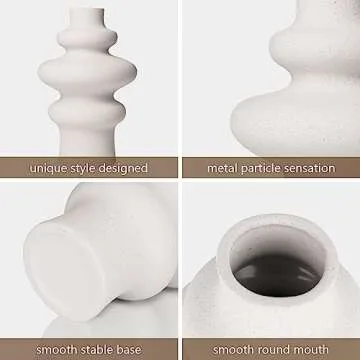 Elegant Enkinil Beige Vase for Home Decor