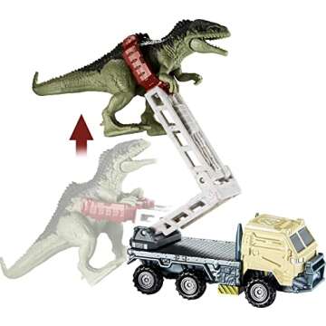 Matchbox Jurassic World Dino Transporters, 1 Vehicle & 1-2 Mini Dinosaurs, Ages 3 Years Old & Up
