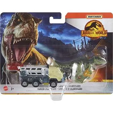 Matchbox Jurassic World Dino Transporters, 1 Vehicle & 1-2 Mini Dinosaurs, Ages 3 Years Old & Up
